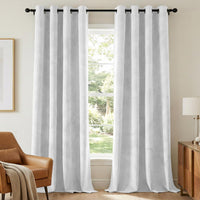 H.VERSAILTEX Velvet 100% Blackout Curtains for Living Room Full Light Blocking Curtains Thermal Insulated Room Window Drapes Soft Luxury Curtains Grommet Top 2 Panels (55" W x 96" L, Stone Blue)