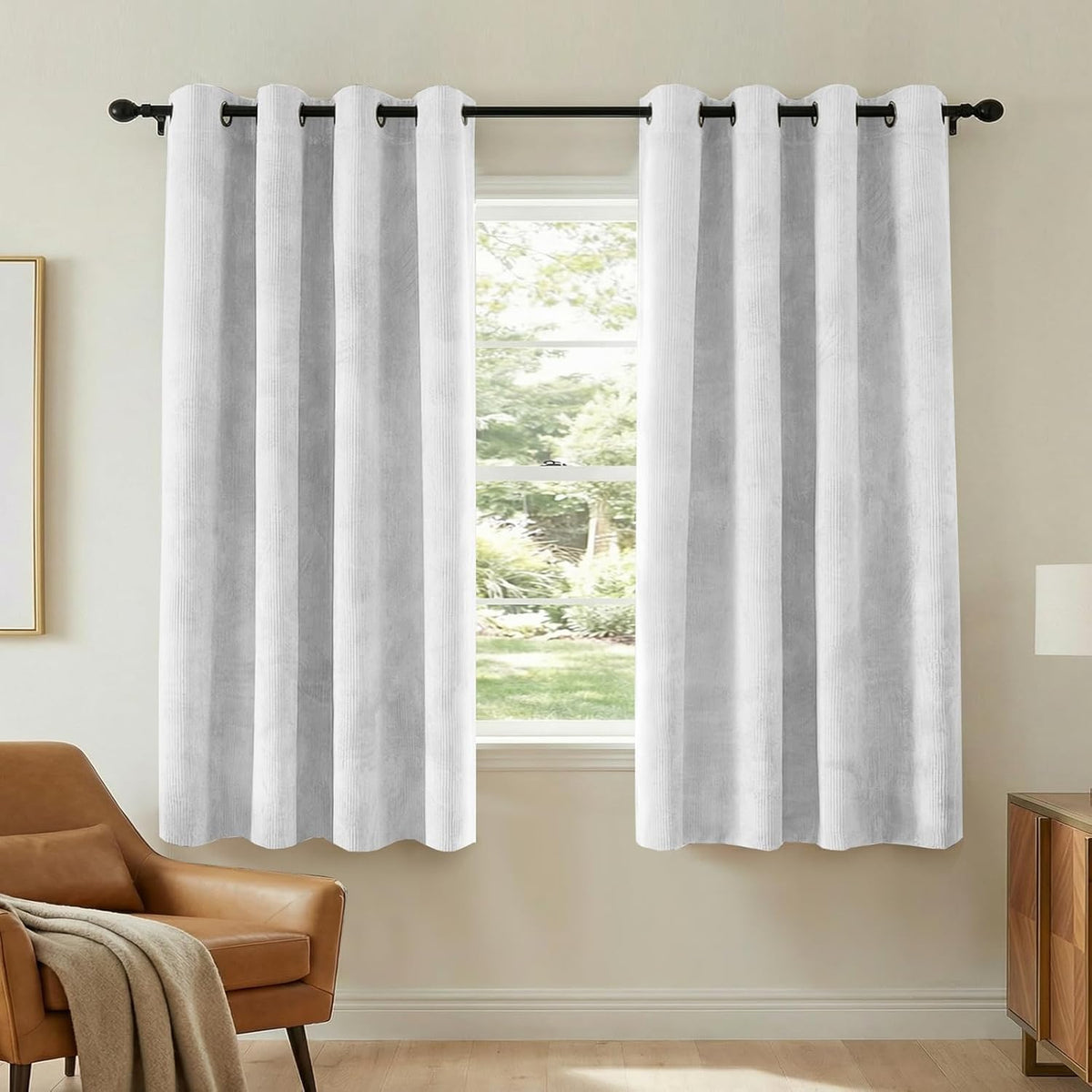 H.VERSAILTEX Velvet 100% Blackout Curtains for Living Room Full Light Blocking Curtains Thermal Insulated Room Window Drapes Soft Luxury Curtains Grommet Top 2 Panels (55" W x 96" L, Stone Blue)