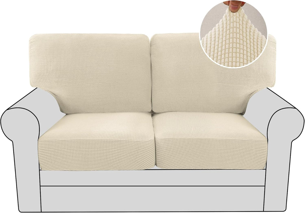 H.VERSAILTEX Multi-Pieces Chair Covers Stretch Couch Covers Form Fitted Seat and Back Cushions Covers