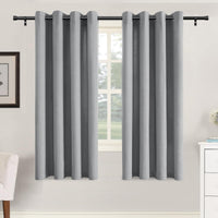 H.VERSAILTEX Grommet Natural Linen Textured Kitchen Curtains 45 inch Length, Thick Faux Linen Room Darkening Window Treatment Set for Farmhouse/Bedroom 52W x 45L,2 Panels,Heather Aqua