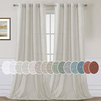 H.VERSAILTEX Elegant Natural Linen Blended Energy Efficient Light Filtering Linen Textured Curtains/Nickel Grommet Window Treatments Panels/Drapes