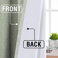 100% Blackout Curtains for Bedroom Faux Linen Texture Thermal Back Tab/Rod Pocket/Hook Belt Draperies 2 Panels