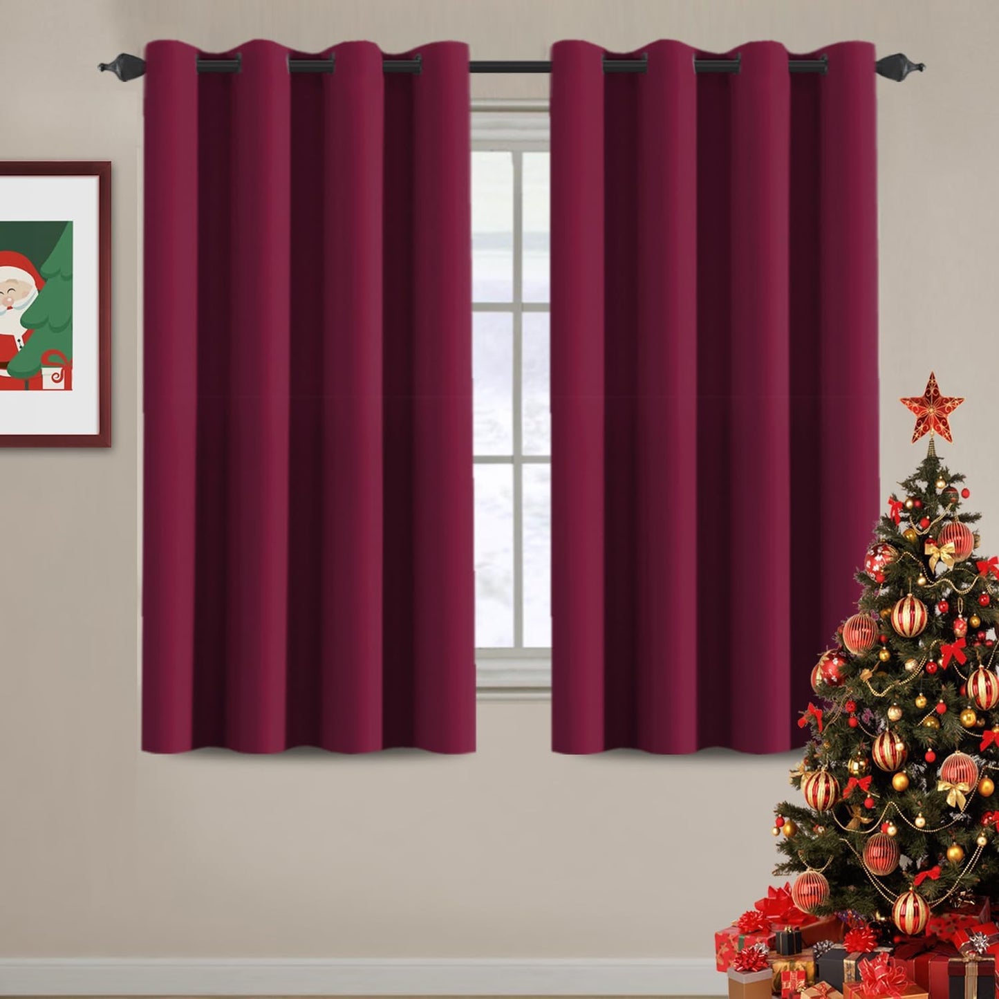 2pcs H.VERSAILTEX Blackout Curtains for Bedroom 84 Inches Length Thermal Insulated Window Curtains for Living Room, Christmas Deals Curtain Panels, Antique Grommet