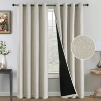 H.VERSAILTEX Farmhouse Boho Curtains for Living Room 90% Blackout Energy Efficient Grommet 2 Panels