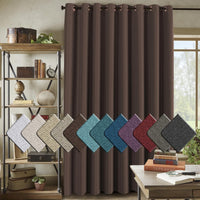 H.VERSAILTEX Linen Blackout Curtain 84 Inches Long for Bedroom/Living Room Thermal Insulated Grommet Linen Look Curtain Drapes Primitive Textured Burlap Effect Window Drapes 1 Panel