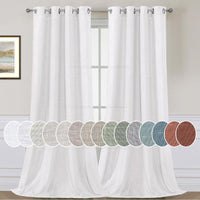 H.VERSAILTEX Elegant Natural Linen Blended Energy Efficient Light Filtering Linen Textured Curtains/Nickel Grommet Window Treatments Panels/Drapes