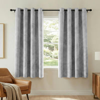 H.VERSAILTEX Velvet 100% Blackout Curtains for Living Room Full Light Blocking Curtains Thermal Insulated Room Window Drapes Soft Luxury Curtains Grommet Top 2 Panels (55" W x 96" L, Stone Blue)