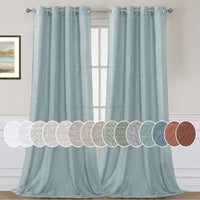 H.VERSAILTEX Elegant Natural Linen Blended Energy Efficient Light Filtering Linen Textured Curtains/Nickel Grommet Window Treatments Panels/Drapes