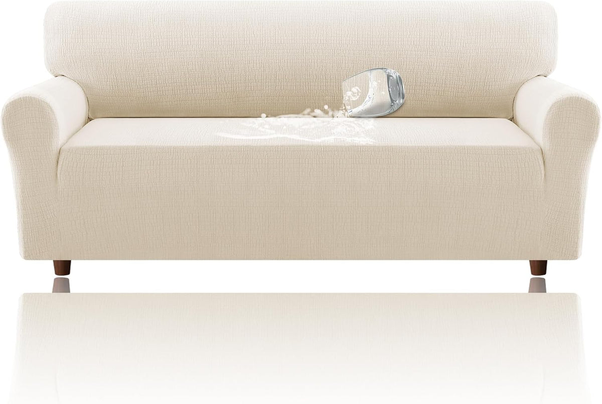 H.VERSAILTEX Jacquard Waterproof Sofa Slipcover – Stretch Couch Cover with Elastic Bottom