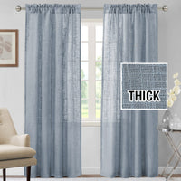 h.versailtx Linen Blended Curtains Light Filtering Burlap Textured Rod Pocket 2 Panel Sets product image