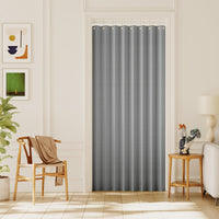 100% Blackout Linen Door Curtain Accordion Folding Privacy Room Divider with Hooks product feature or detail image