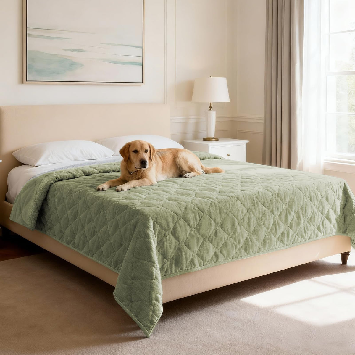 H.VERSAILTEX Chenille Couch Cover Fuzzy Sofa Cover Anti Slip Washable with Strap for Pets