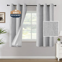 H.VERSAILTEX Chenille Curtains 96 inch Length 2 Panels 100% Blackout Drapes for Bedroom Living Room with White Flocking Coating Back Insulated Anti-Rust Grommet, Heathered Dove Gray(Not Solid)
