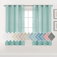 Linen Sheer Curtains Semi Sheer Light Filtering Silver Grommet 2 Panels product feature or detail image