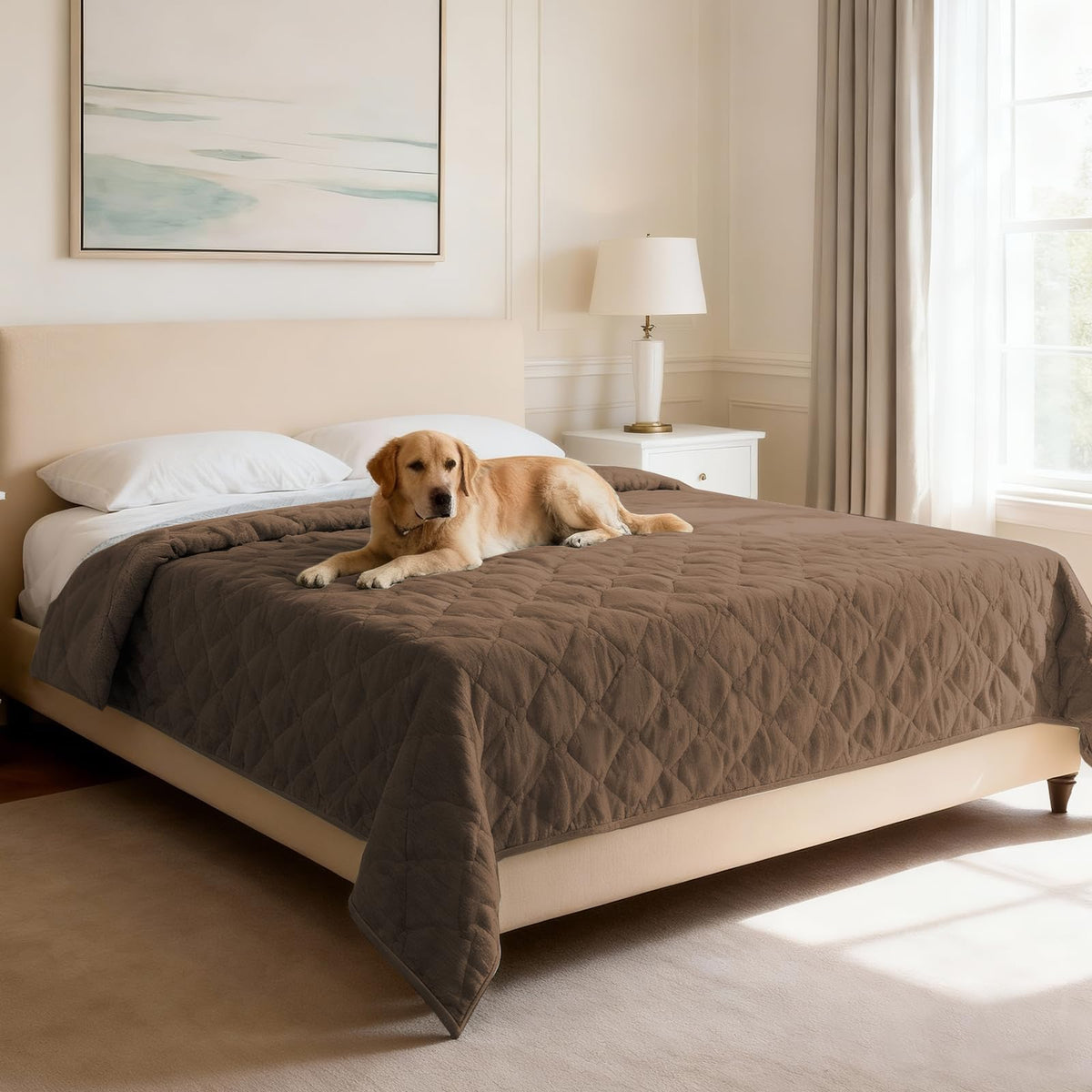 H.VERSAILTEX Chenille Couch Cover Fuzzy Sofa Cover Anti Slip Washable with Strap for Pets