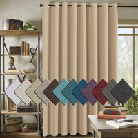 H.VERSAILTEX Linen Blackout Curtain 84 Inches Long for Bedroom/Living Room Thermal Insulated Grommet Linen Look Curtain Drapes Primitive Textured Burlap Effect Window Drapes 1 Panel