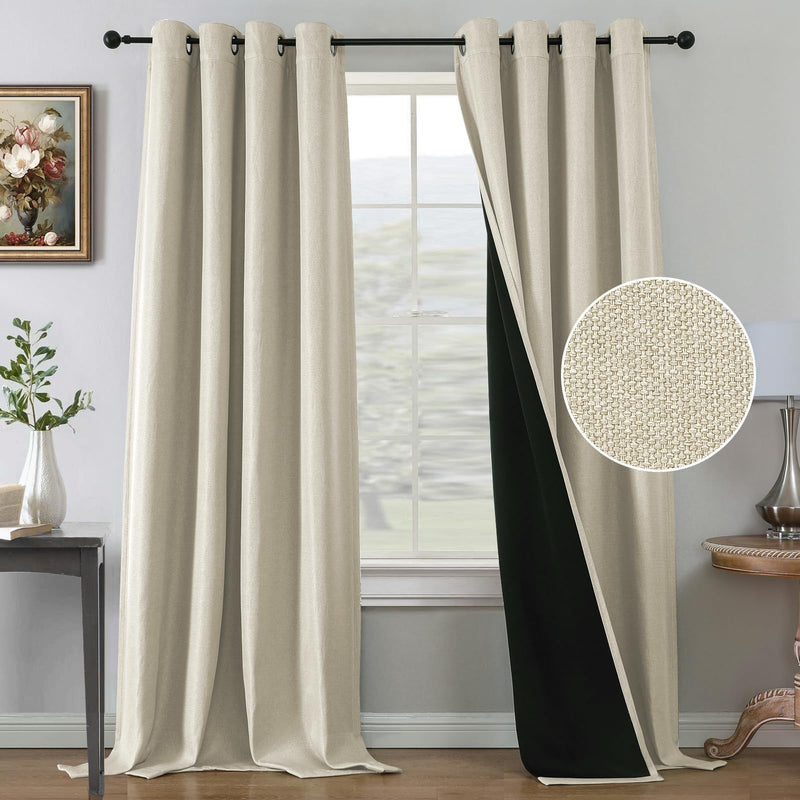 h.versailtx Farmhouse Boho Curtains for Living Room 90% Blackout Energy Efficient Grommet 2 Panels product image