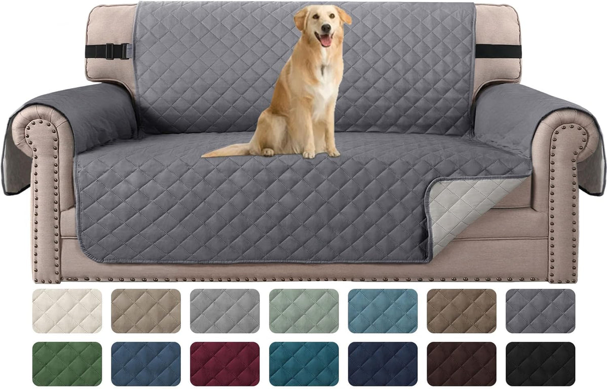 H.VERSAILTEX Sofa Protector for Dogs/Cats/Pets Sofa Slipcover Quilted Furniture Protector with Non Slip Elastic Strap Water Resistant Sofa Covers Couch Covers Seat Width: