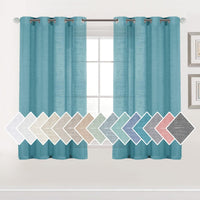 Linen Sheer Curtains Semi Sheer Light Filtering Silver Grommet 2 Panels product feature or detail image