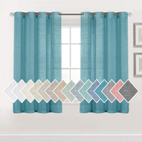H.VERSAILTEX Linen Sheer Curtains Semi Sheer Light Filtering Window Drapes 2 Panels