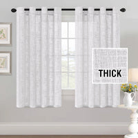 Linen Blended Curtains Natural Linen Textured Light Filtering Nickel Grommet 2 Panel Sets product feature or detail image