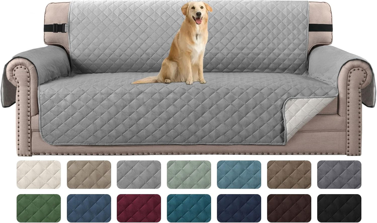 H.VERSAILTEX Sofa Protector for Dogs/Cats/Pets Sofa Slipcover Quilted Furniture Protector with Non Slip Elastic Strap Water Resistant Sofa Covers Couch Covers Seat Width: