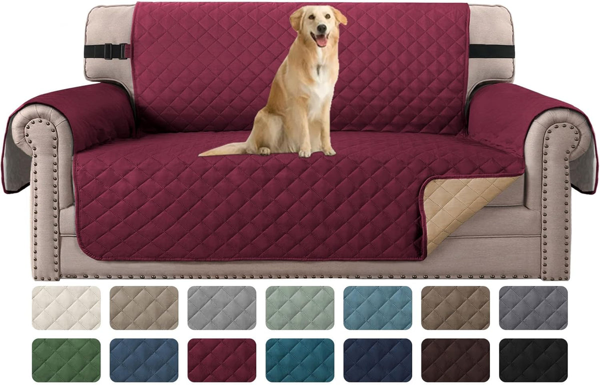 H.VERSAILTEX Sofa Protector for Dogs/Cats/Pets Sofa Slipcover Quilted Furniture Protector with Non Slip Elastic Strap Water Resistant Sofa Covers Couch Covers Seat Width: