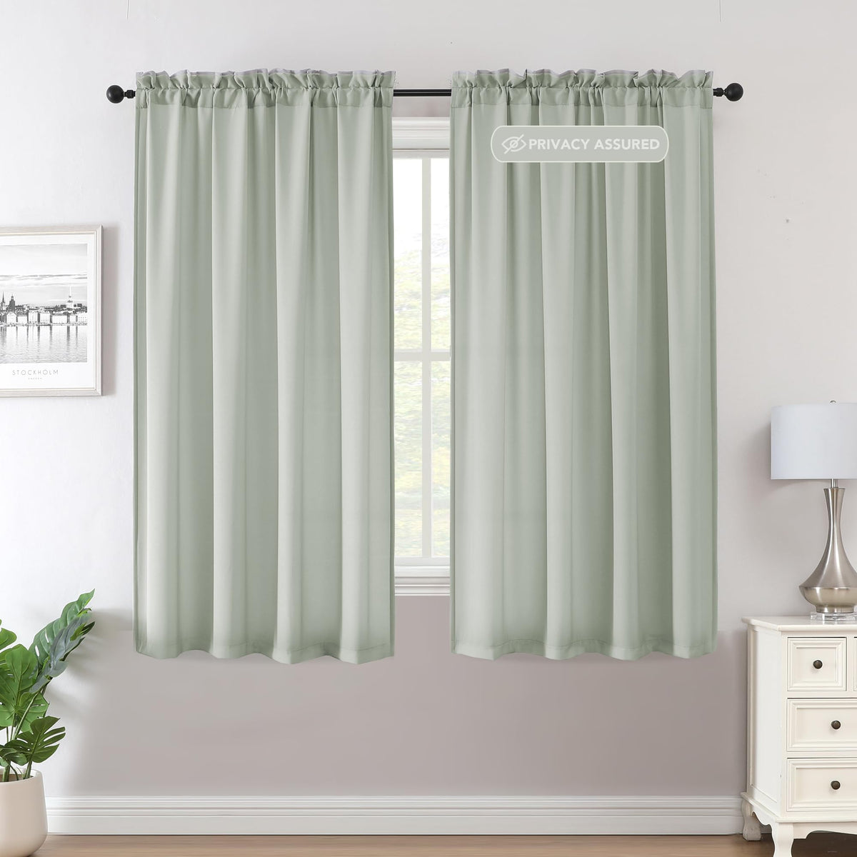 H.VERSAILTEX Sheer Curtains Long Non-See-Through Farmhouse  Privacy Curtains for Living Room Light Filtering Semi Sheer 2 Panels Rod Pocket