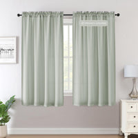H.VERSAILTEX Sheer Curtains Long Non-See-Through Farmhouse  Privacy Curtains for Living Room Light Filtering Semi Sheer 2 Panels Rod Pocket