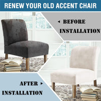 H.VERSAILTEX Velvet Armless Accent Chair Cover Thick High Stretch Slipcover
