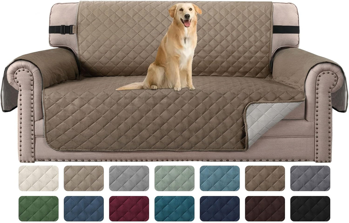 H.VERSAILTEX Sofa Protector for Dogs/Cats/Pets Sofa Slipcover Quilted Furniture Protector with Non Slip Elastic Strap Water Resistant Sofa Covers Couch Covers Seat Width: