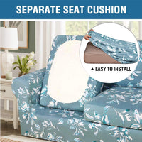 H.VERSAILTEX Super Stretch Sofa Covers 3 Piece Set Soft Thick Individual Cushion Covers Pet Friendly