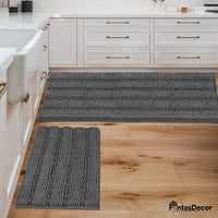 FantasDecor Cushioned Anti-Fatigue Floor Mat,Bathroom Rug Set Mats, 2 Piece Floor Mats