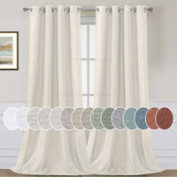 H.VERSAILTEX Elegant Natural Linen Blended Energy Efficient Light Filtering Linen Textured Curtains/Nickel Grommet Window Treatments Panels/Drapes