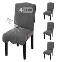 H.VERSAILTEX 100% Waterproof Dining Chair Covers Teddy Fleece Kitchen Chair Covers Parson Chair Slipcovers