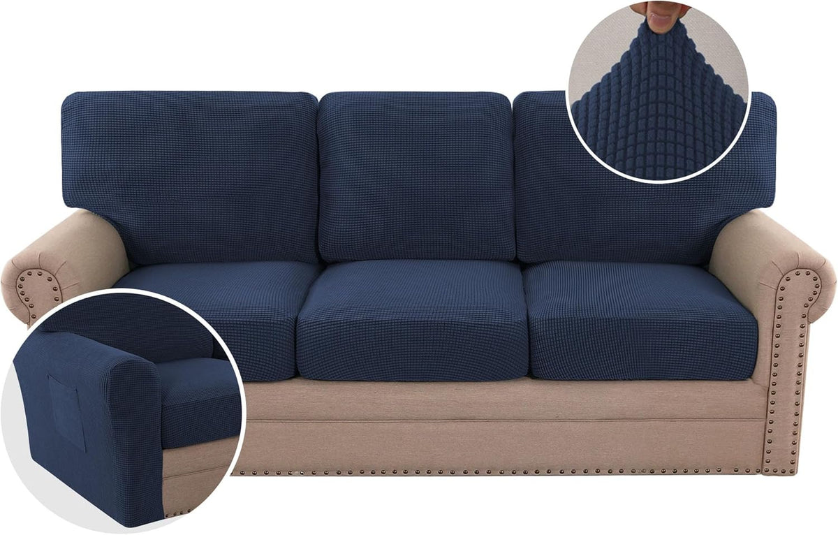 H.VERSAILTEX Multi-Pieces Chair Covers Stretch Couch Covers Form Fitted Seat and Back Cushions Covers