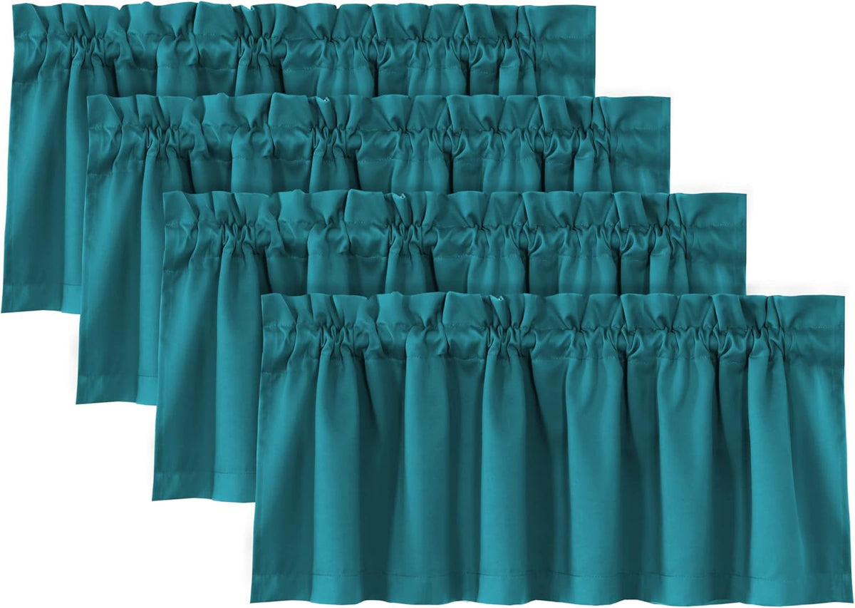 H.VERSAILTEX 100% Blackout Valances for Windows,Kitchen Window Valances Short Grey Window Valance Curtains for Living Room/Bedroom/Bathroom Privacy Decorative Rod Pocket,2 Pack, 52" x 18", Dove Gray