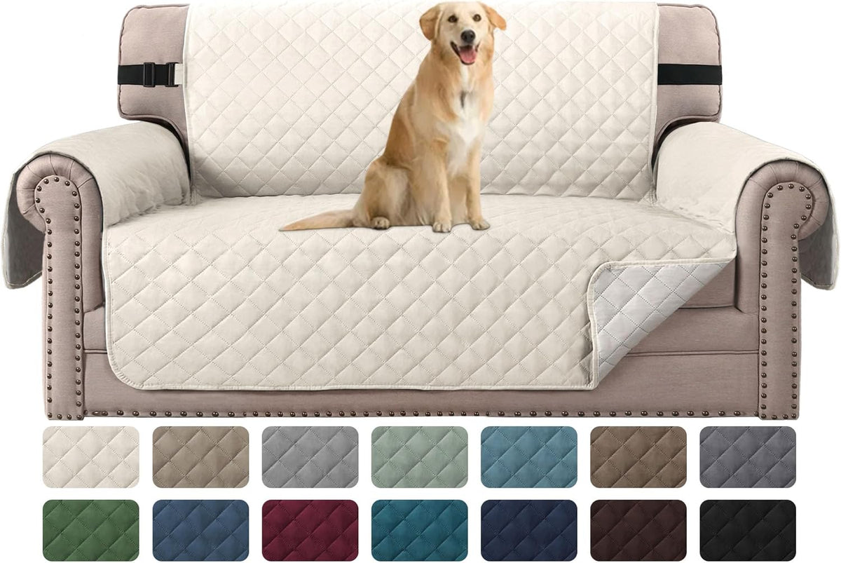 H.VERSAILTEX Sofa Protector for Dogs/Cats/Pets Sofa Slipcover Quilted Furniture Protector with Non Slip Elastic Strap Water Resistant Sofa Covers Couch Covers Seat Width: