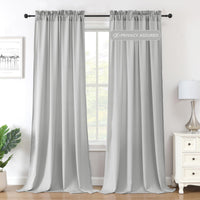 H.VERSAILTEX Sheer Curtains Long Non-See-Through Farmhouse  Privacy Curtains for Living Room Light Filtering Semi Sheer 2 Panels Rod Pocket