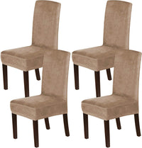 H.VERSAILTEX Velvet Dining Chair Covers Stretch Parson Chair Slipcovers, Set of 2