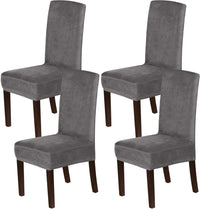 H.VERSAILTEX Velvet Dining Chair Covers Stretch Parson Chair Slipcovers, Set of 2