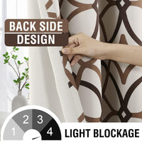 H.VERSAILTEX Blackout Curtains for Bedroom Printed Design 96 Inch Thermal Insulated 2 Panels