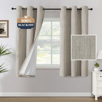 H.VERSAILTEX Chenille Curtains 96 inch Length 2 Panels 100% Blackout Drapes for Bedroom Living Room with White Flocking Coating Back Insulated Anti-Rust Grommet, Heathered Dove Gray(Not Solid)
