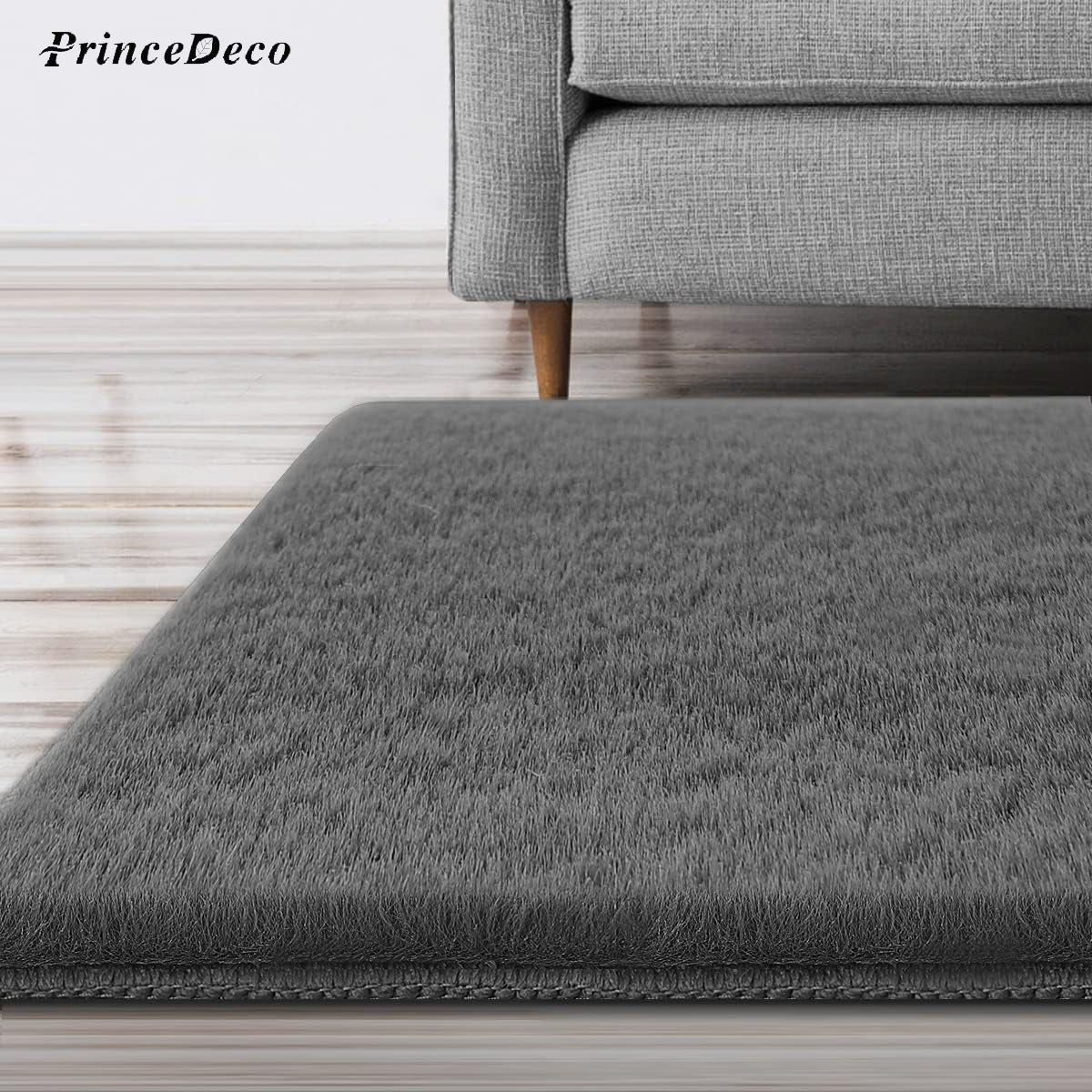 Prince Deco Area Rug Super Soft Faux Fur Rugs Carpets Furry Kids Room Nursery Rug Bedroom Living Room Carpet High Pile Throw Rug Shag Plush Rug for Dorm Room Teen Room Decor