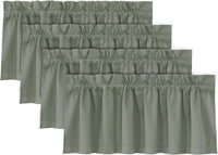 H.VERSAILTEX 100% Blackout Valances for Windows,Kitchen Window Valances Short Grey Window Valance Curtains for Living Room/Bedroom/Bathroom Privacy Decorative Rod Pocket,2 Pack, 52" x 18", Dove Gray