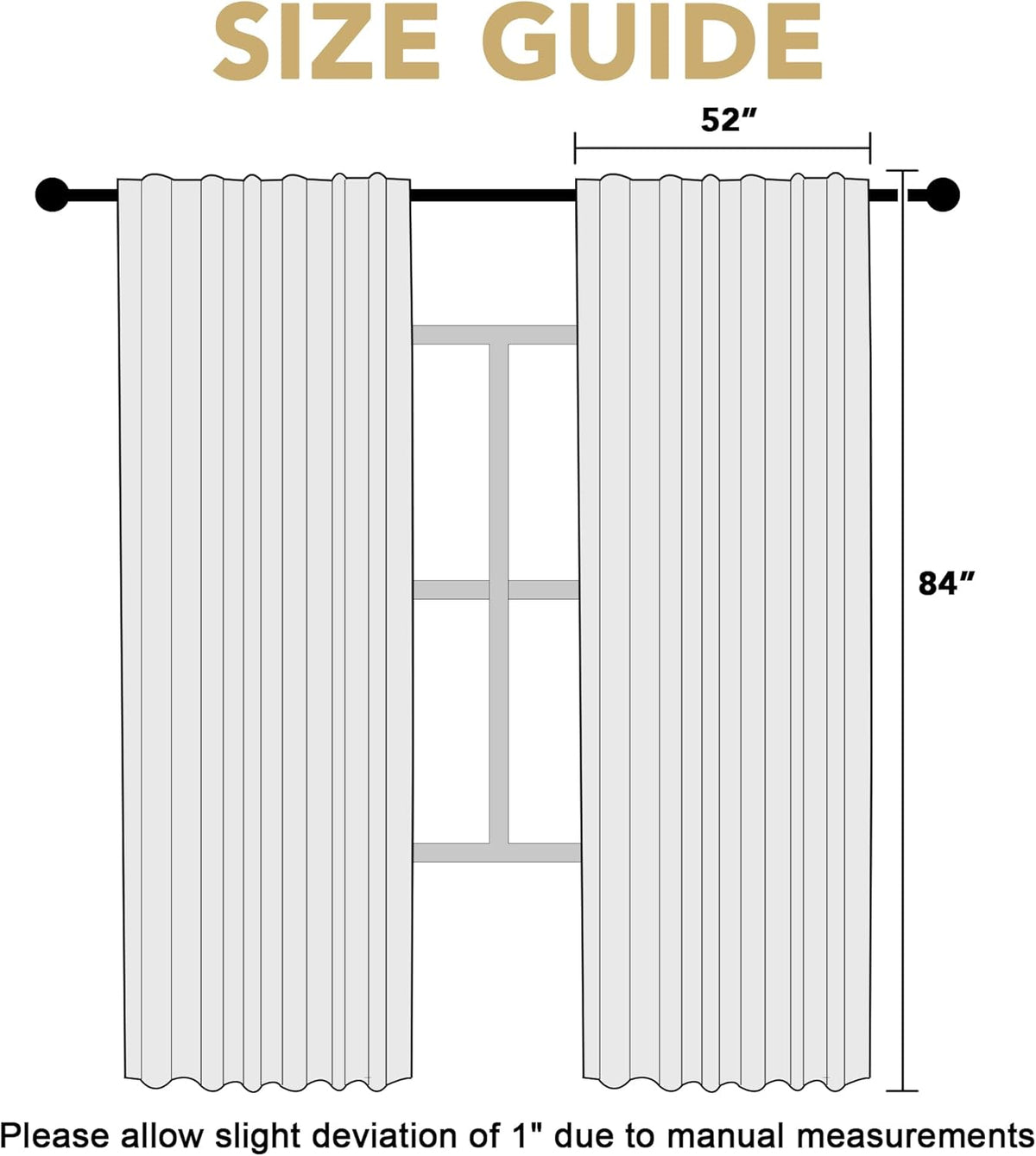 H.VERSAILTEX 100% Blackout Curtains – Back Tab Thermal Insulated Window Drapes, Set of 2