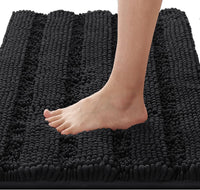 1pc H.VERSAILTEX Bath Rugs for Bathroom Non Slip Bath Mats Extra Thick Chenille Striped Rug 20" x 32" Absorbent Non Skid Fluffy Soft Shaggy Washable Dry Fast Plush Mat for Indoor, Bath Room, Tub