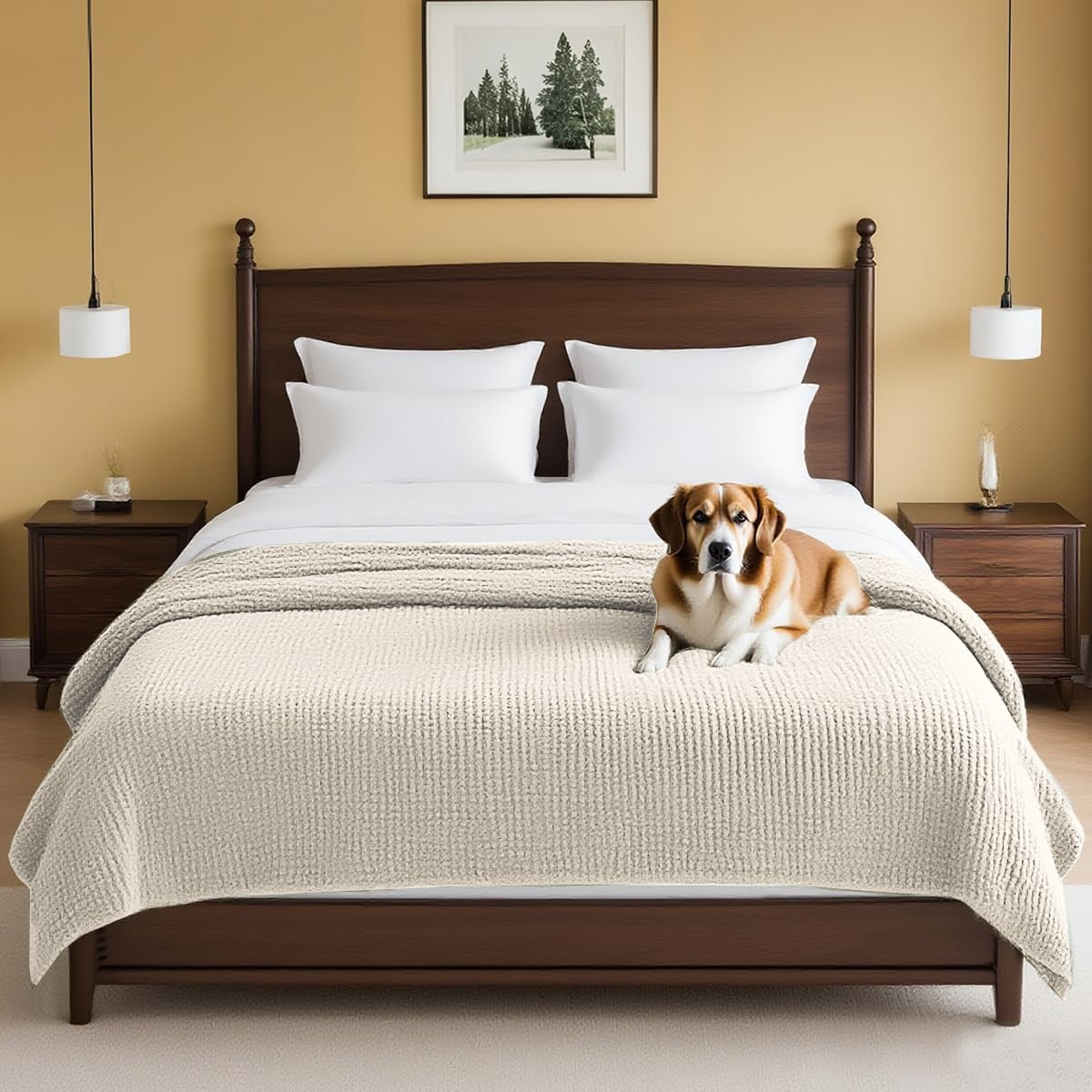 H.VERSAILTEX Thick Chenille Sofa Cover for Dogs & Pets – Soft, Anti-Slip Design