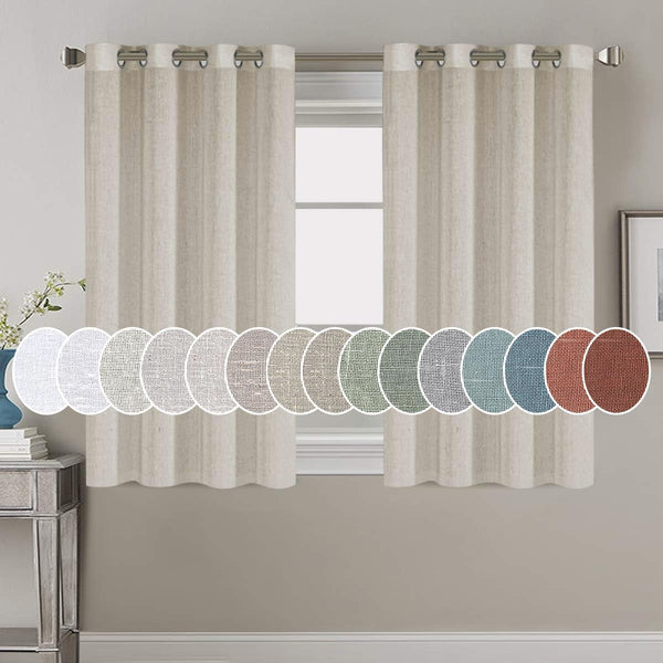 h.versailtx Light Filtering Linen Textured Curtains Grommet Curtains product image