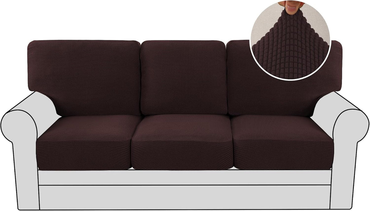 H.VERSAILTEX Multi-Pieces Chair Covers Stretch Couch Covers Form Fitted Seat and Back Cushions Covers
